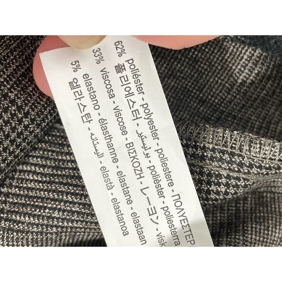 Zara The Easy Plaid Elastic Waist Trouser Pant Size 10 Gray Business Career - Picture 10 of 10